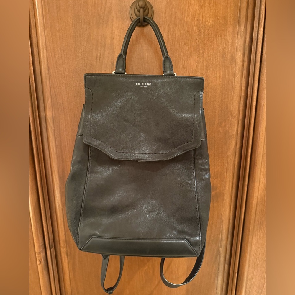 rag & bone Charcoal Leather Backpack